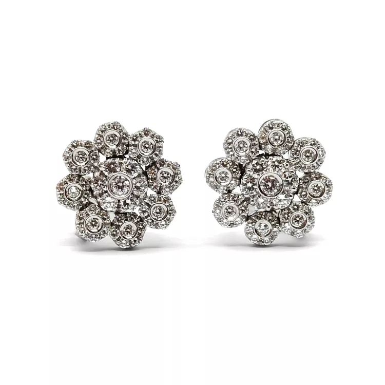 Boucles d'Oreilles Or Blanc 18k