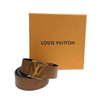 Louis Vuitton Louis Vuitton Black Leather Ceinture Initiales 30mm