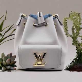 Louis Vuitton Leather Lockme Bucket MM - Black Bucket Bags