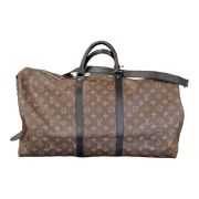 LOUIS VUITTON Monogram Macassar Keepall Bandouliere 55 M56714 Auth