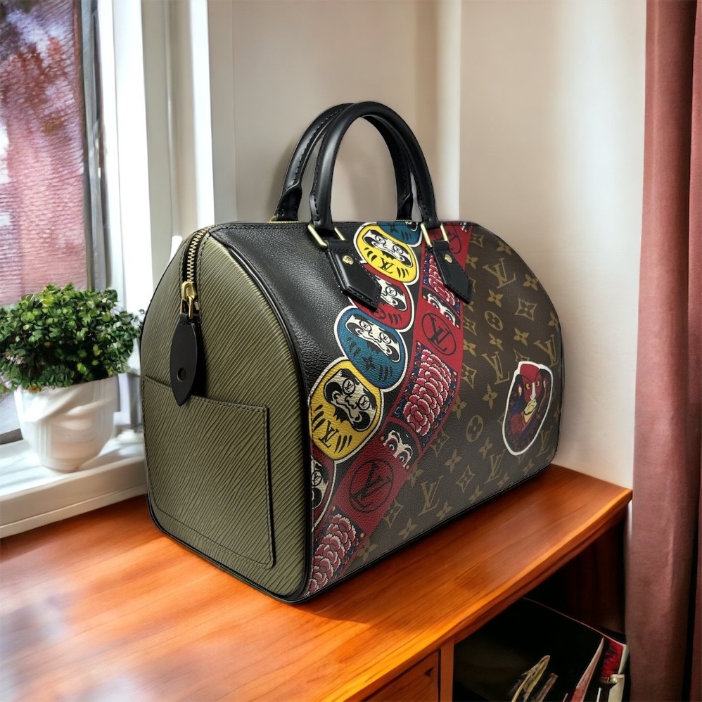 Authentic Louis Vuitton Limited Edition Kabuki Monogram Speedy Bag Handbag  LE