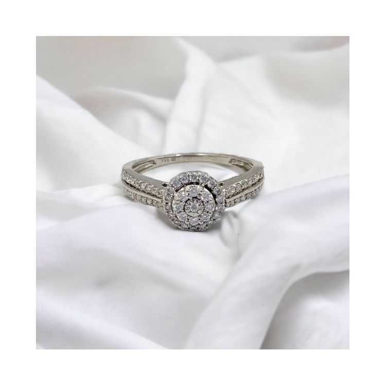 Bague or blanc diamants