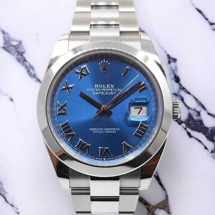 Rolex DateJust 41 Blue Dial Roman Index