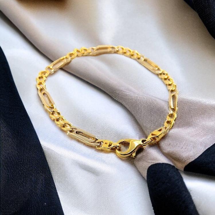 Bracelet Or Jaune 18k Maille Cheval