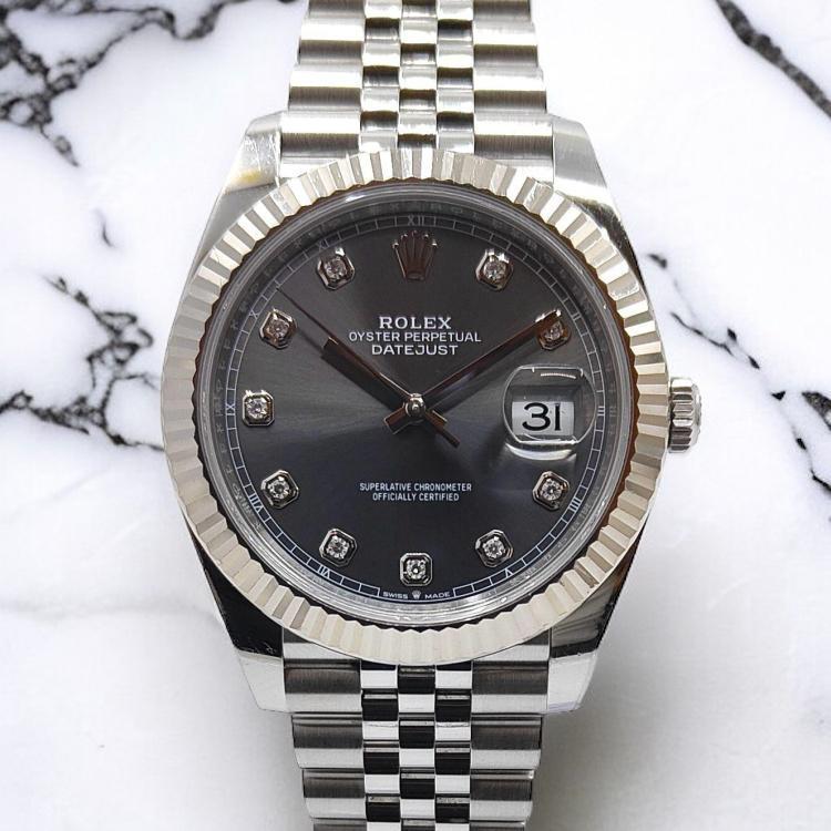 Rolex DateJust 41 Diamond Rhodium Dial