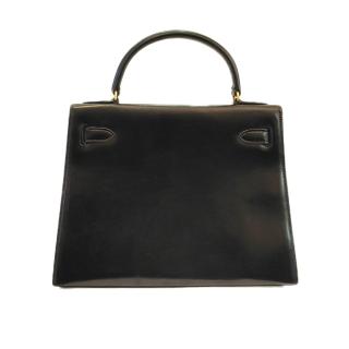 Hermès Kelly Sellier 28 Box Noir Vintage