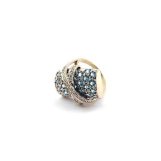 Bague Or Blanc 18k Topazes & Diamants