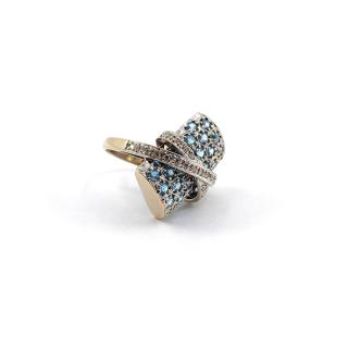 Bague Or Blanc 18k Topazes & Diamants