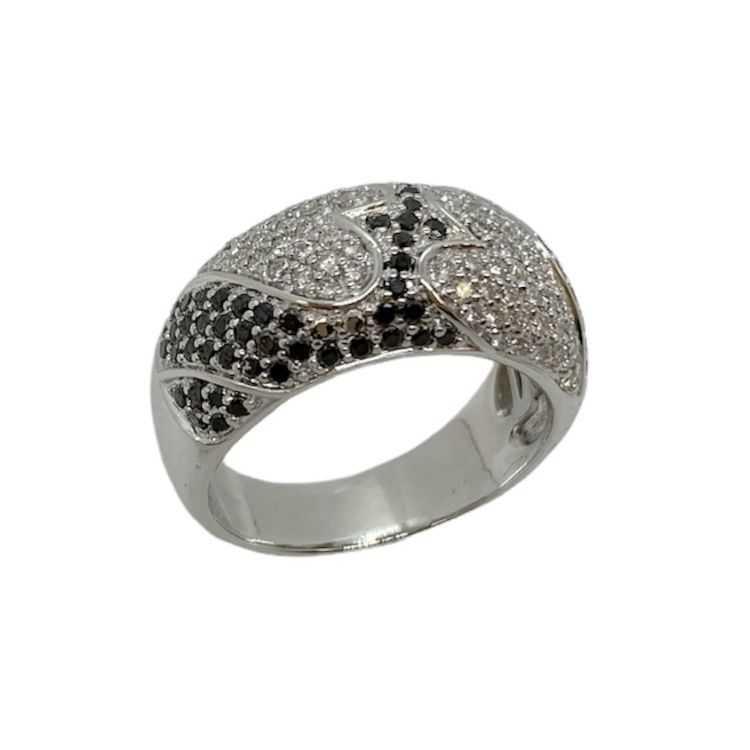 Bague diamants noir & blanc