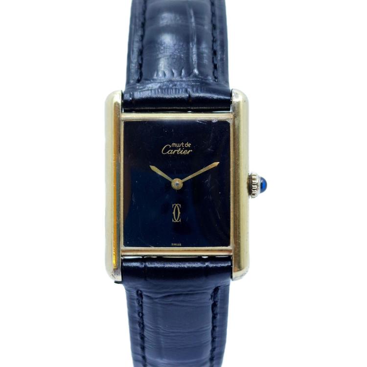 Cartier Tank Vermeil Manual Black Dial