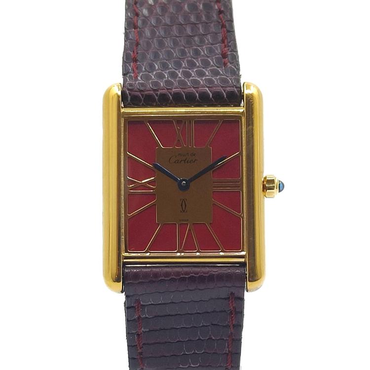 Cartier Tank Vermeil Red Roman Dial