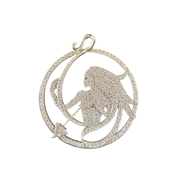 Pendentif Or Blanc et Diamants