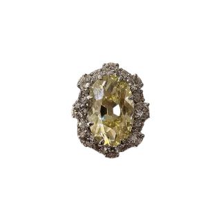 Bague Or Blanc 18ct Diamant Jaune