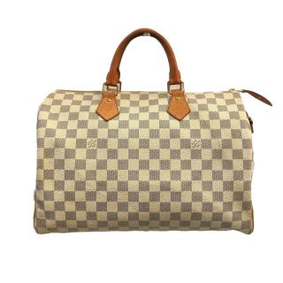 Sac à main Louis Vuitton Speedy 35 Damier Azur