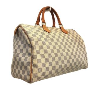 Sac à main Louis Vuitton Speedy 35 Damier Azur