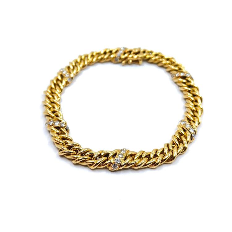 Bracelet Or Jaune 18k & Diamants