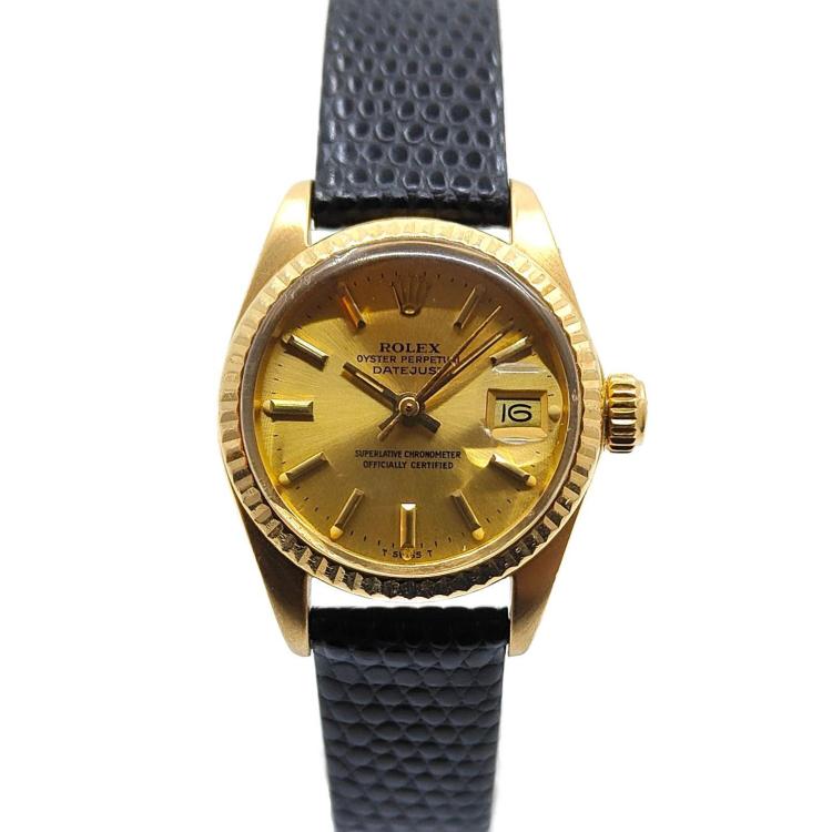 Rolex Lady-DateJust 26 18k Gold Champagne Dial