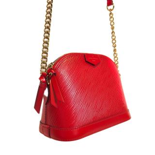 Sac à main Louis Vuitton Alma Mini Chaîne Coquelicot