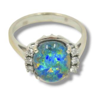 Bague Opale Or Blanc