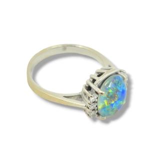 Bague Opale Or Blanc