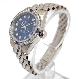 Rolex Lady-DateJust 26 18k White Gold Diamond & Sapphire