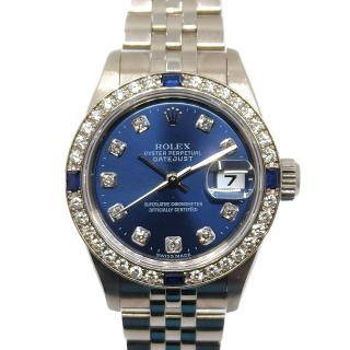 Rolex Lady-DateJust 26 18k White Gold Diamond & Sapphire