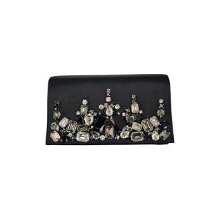 Pochette de Soirée Prada Black Satin Crystal