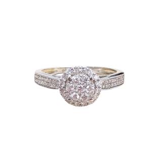 Bague Or blanc 18ct Diamants total 0.60 ct