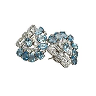 Boucle d'oreille avec Aquamarine