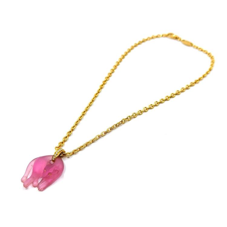 Collier Chaumet Or Jaune 18k et Pendentif Panthère molle