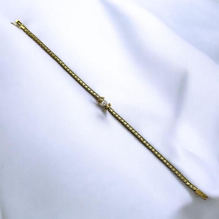 Bracelet Or Jaune & Diamant 0.25ct