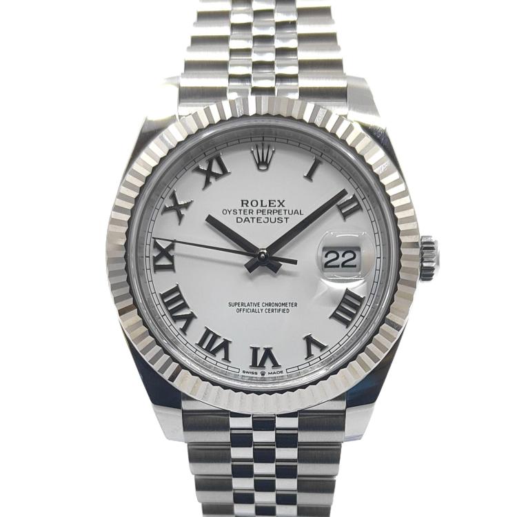 Rolex DateJust 41 White Roman Dial