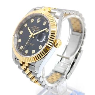 Rolex DateJust 41 Two Tone Black Diamond Dial