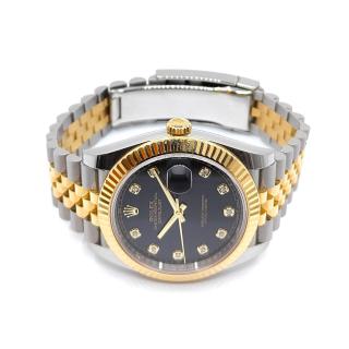 Rolex DateJust 41 Two Tone Black Diamond Dial