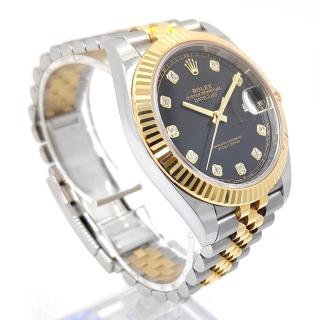 Rolex DateJust 41 Two Tone Black Diamond Dial