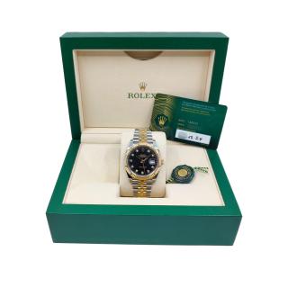 Rolex DateJust 41 Two Tone Black Diamond Dial