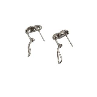 Boucles D' Oreilles Or Blanc 18 Ct et Diamants