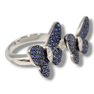 Bague Papillon Or 18 Ct Diamants et Saphirs