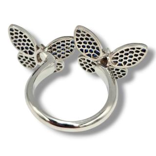 Bague Papillon Or 18 Ct Diamants et Saphirs