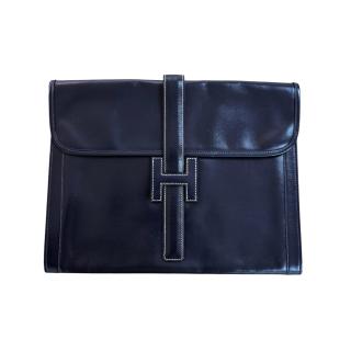 Pochette Hermes Jige Bleu