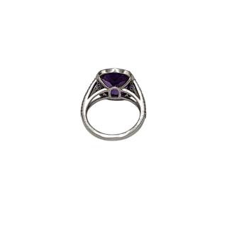 Bague Or Blanc 18 Ct Amethyste et Diamants