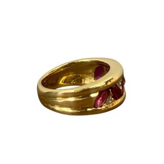 Bague Or Jaune Rubis et Diamants