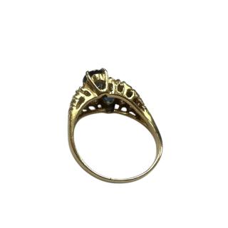 Bague or jaune avec saphir et diamants