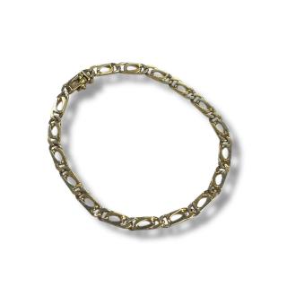 Bracelet or jaune et blanc 18k