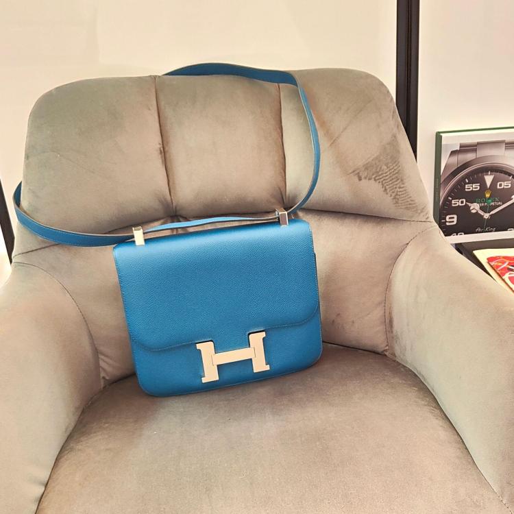 Hermès Constance 24 Epsom Bleu Izmir