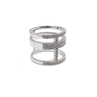 Bague Or Blanc 18k & Diamants (0.64 Ct)