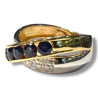 Bague Or 18Ct Saphir & Diamants