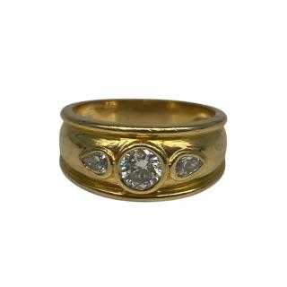 Bague Or jaune 18k avec Diamants