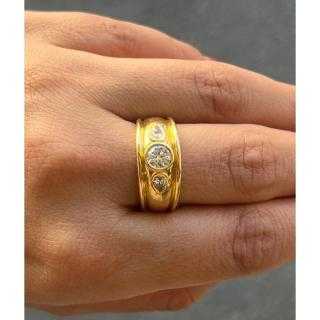 Bague Or jaune 18k avec Diamants