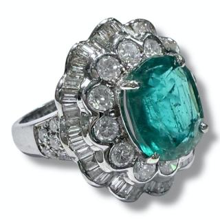 Bague Or 18Ct Diamants & Emeraude